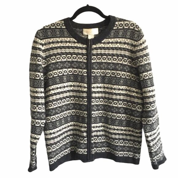 ROSANNA Vintage Lambswool Zip Cardigan Sweater L - Picture 1 of 8